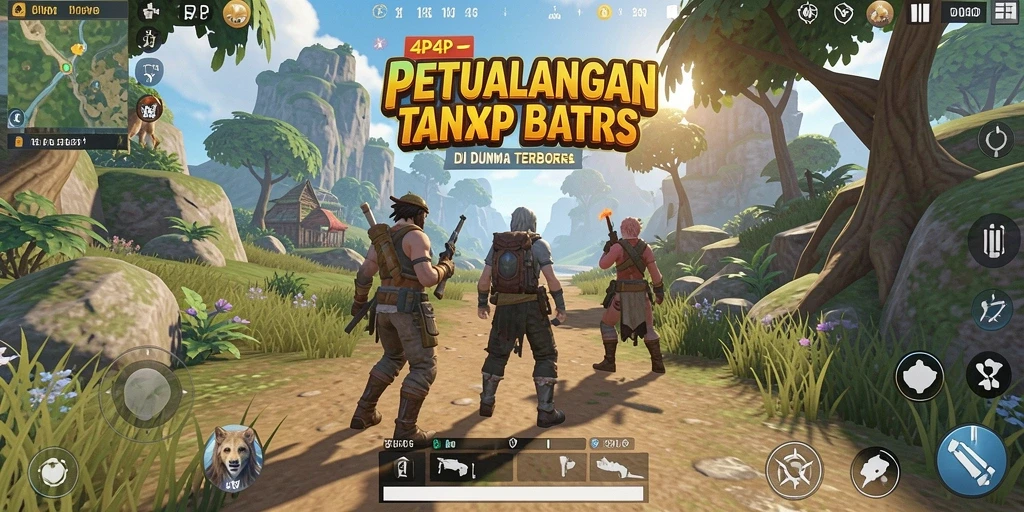 Gameplay 4P4P yang menampilkan eksplorasi dunia terbuka.
