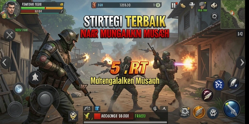 Tampilan gameplay strategi intens di 55RT yang penuh aksi.