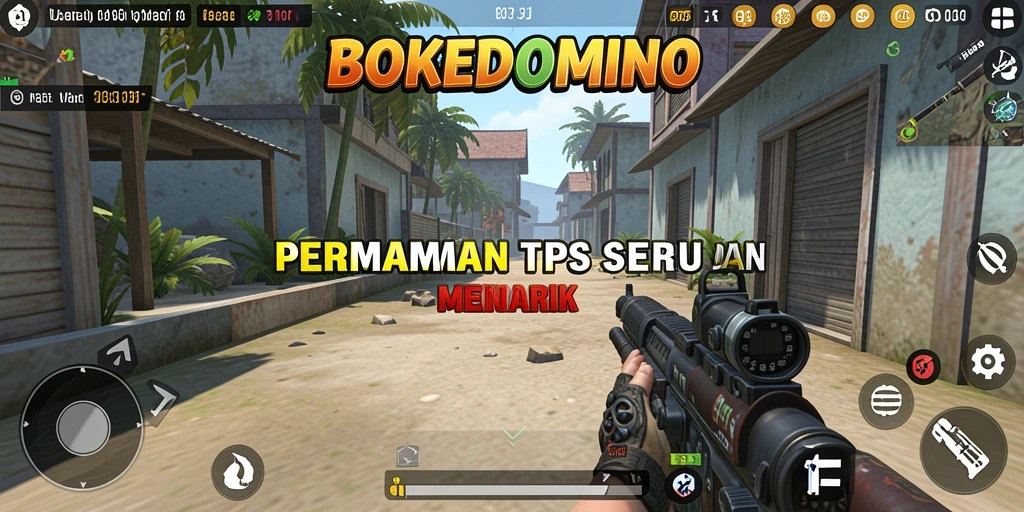 Screenshot gameplay menarik BOKEDOMINO dengan aksi seru dan tantangan TPS.