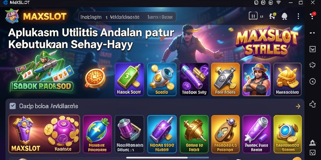 Screenshot utama MAXSLOT menampilkan antarmuka aplikasi yang sederhana dan fungsional.