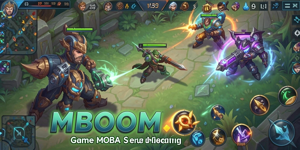 Tampilan gameplay MBOOM yang seru dan kompetitif.