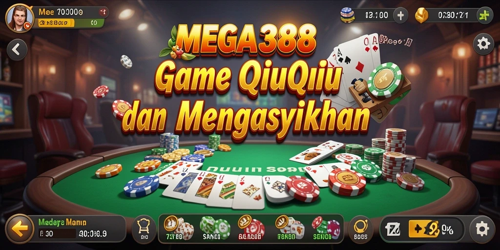 Tampilan gameplay seru di MEGA388 dengan kartu QiuQiu.