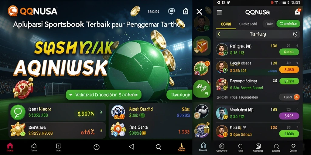 Tampilan interaktif dari gameplay QQNUSA untuk taruhan olahraga.