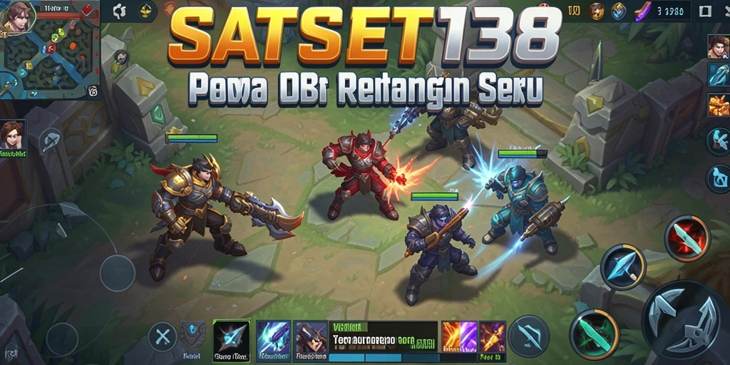 Tampilan gameplay seru dari SATSET138 dalam pertarungan MOBA.