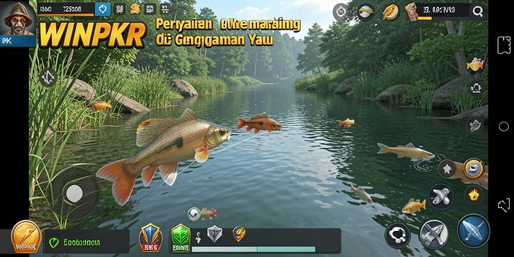 Tampilan gameplay memancing yang menarik dari WINPKR.